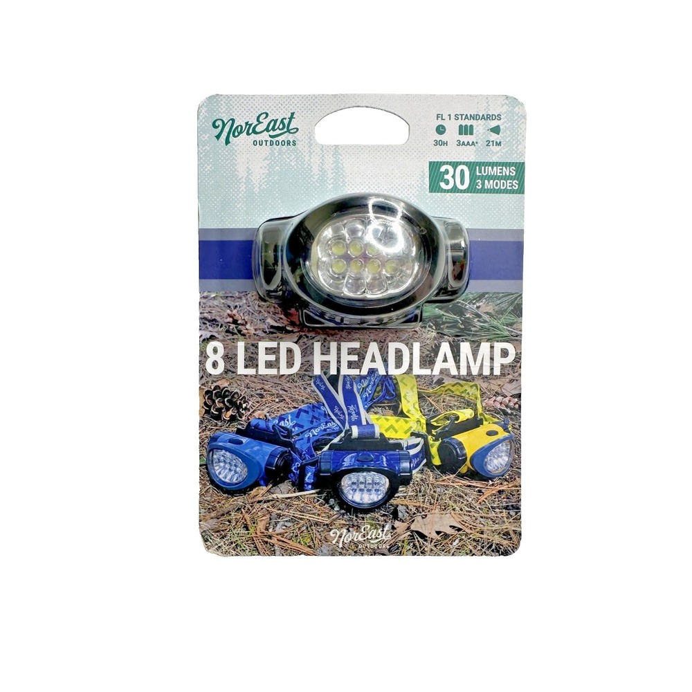 NorEast LED Headlamp 30 Lumens 3 Modes 30 Hrs Battery Outdoors Blue